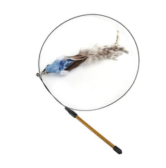 Steel Wire Feather Cat Teaser Wand